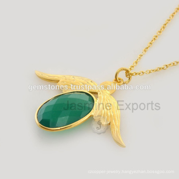 Green Onyx in Gold Plated Silver Jewelry For Wholesale Supply